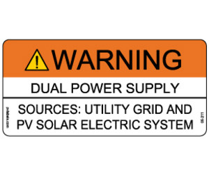 Label Pack-Warning Dual Power Supply 