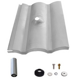 IronRidge Tile Replacement, W-Tile, 4" Post, Mill (Priced as each)