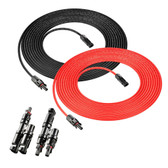 Rich Solar 10 Gauge 30 Feet Solar Extension Cable and Parallel Connectors