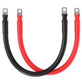 Rich Solar 4 Gauge (AWG) Black and Red Pure Copper Inverter Battery Cables | Pick Length and Lugs