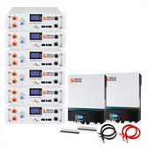 Rich Solar Off-Grid System Kit | 13,000W 120/240V Output, 48VDC(28.8kWh Alpha 5 Server Lithium Iron Phosphate Battery)