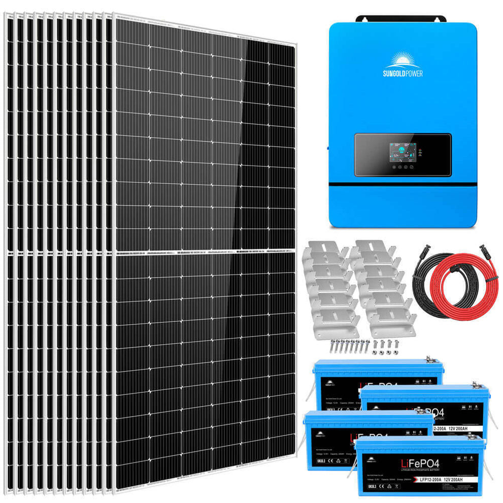 SunGoldPower Complete off Grid Solar Kit 8000W 48V 120V/240V