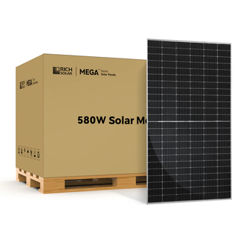 Rich Solar RS-M580BF MEGA 580 BIFACIAL | 580 Watt Bifacial Solar Panel | Premium Grid-tie or Off-grid Solar Panel for Residential, Commercial, Agriculture | 25-Year Output Warranty | UL Certified
