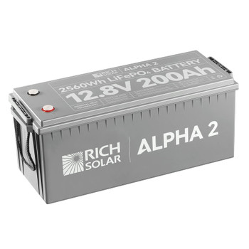 Rich Solar RS-B122S ALPHA 2 | 12V 200Ah LiFePO4 Battery | Powerful 12V Lithium Battery for RVs, Trailers, Vans, Boats, Off-Grid | 5,000 Lifetime Cycles | Bluetooth and Internal Heat Technology