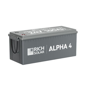 Rich Solar RS-B241S ALPHA 4  24V 100Ah LiFePO4 Battery  Powerful 24V Lithium Battery for RVs, Trailers, Vans, Boats, Off-Grid  5,000 Lifetime Cycles  Bluetooth and Internal Heat Technology