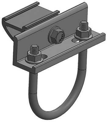 Tamarack Solar 90491-B 3-IN Pipe Mount with U-Bolt (2 Pack)  Connects rail to 3-IN pipe
