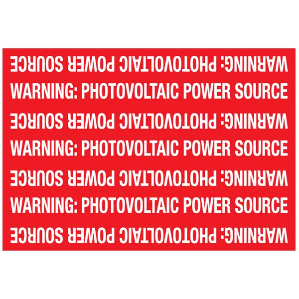 Photovoltaic power source labels
