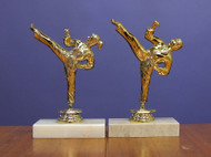 7" Mini Kicking Figurine Trophy with Stone Base