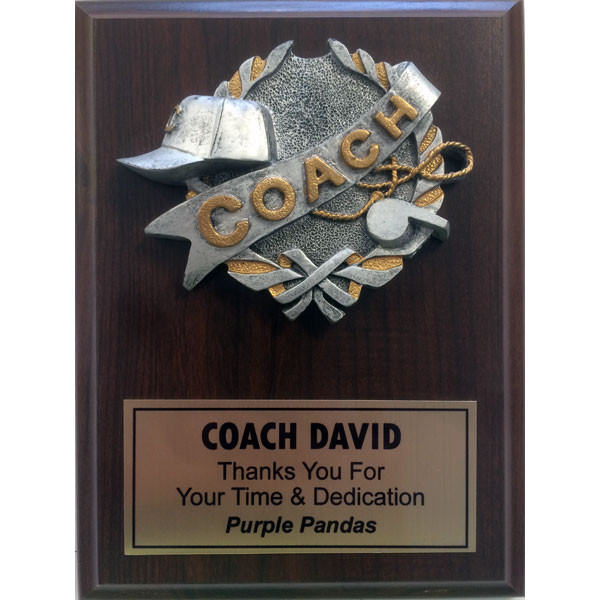 COACH 70th Anniversary プレート(非売品) 6x8 Cherry Finish Coach Plaque - Southern Trophy, LLC
