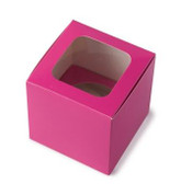 Single Cupcake Box Hot Pink