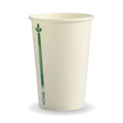 BC-10-GL 10oz / 320ml (80mm) Single Wall BioCup White with Green Line