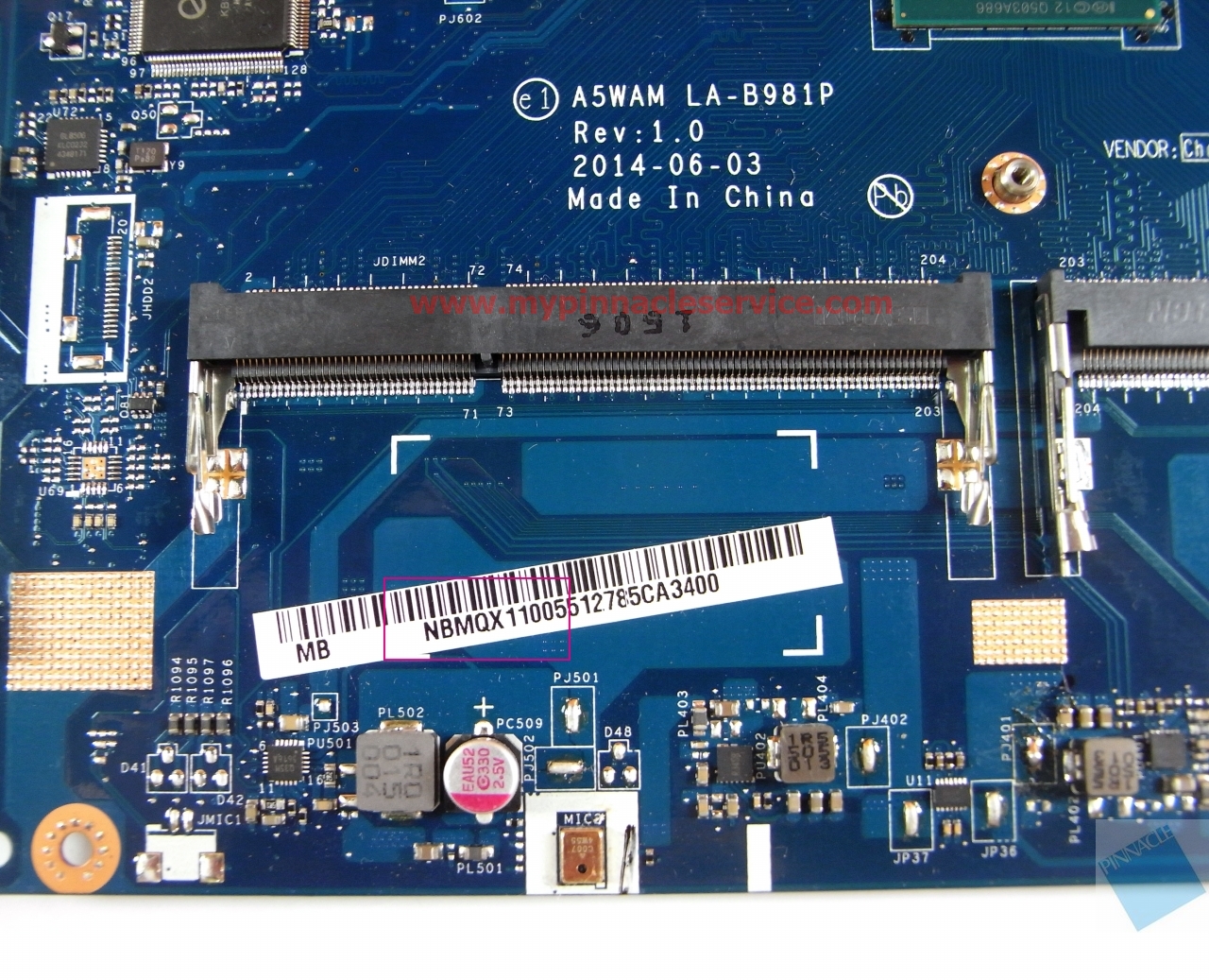 Acer Aspire E5-511G A5WAM LA-B981P N2920 Motherboard â€?NBMQX11005