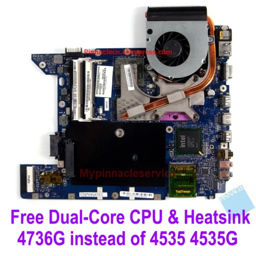 Image for MBPFX02001 Motherboard with CPU&heatsink for Acer aspire 4736 LA-4495P instead of Acer aspire 4535 4535G LA-4921P