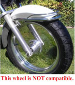 Image of wheel tht is NOT compatible with Slick Wheelie