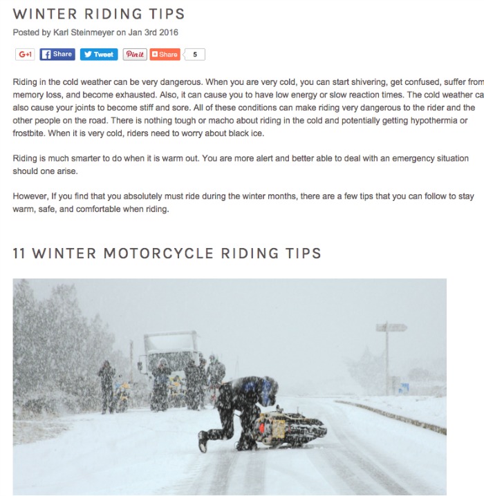 Motorcycle Safety Tips for the Winter