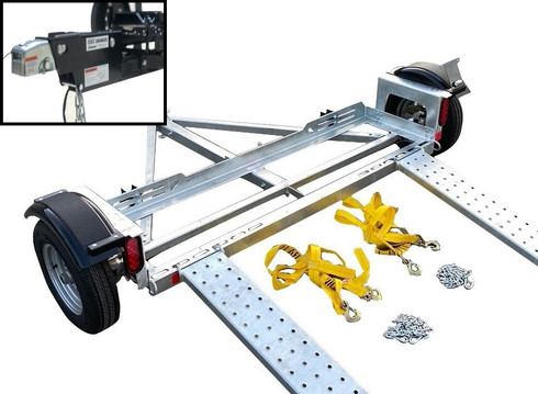 Galvanized EZ Haul Car Tow Dolly with Hydraulic Brakes with spare parts