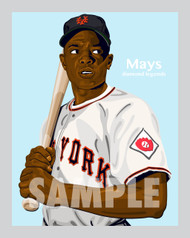 Digital Illustration of Willie Mays - one of the All-Time Great Diamond Legends of baseball!