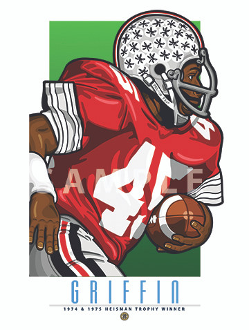Digital Illustration of Archie Griffin - one of the All-Time Gridiron Greats and the only two time Heisman Trophy winner!