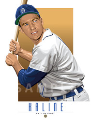 Digital Illustration of Al Kaline – Hall of Famer and one of the All-Time great Diamond Legends of baseball!