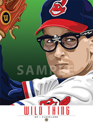 Digital illustration of the Wild Thing himself, Ricky Vaughn from the movie Major Leagues starring iconic actor Charlie Sheen.