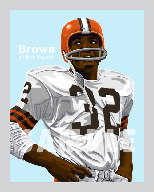 Digital Illustration of who many consider the greatest running back ever, Hall of Famer Jim Brown!
