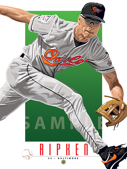 Digital Illustration of the Iron Man himself, Hall of Famer great Cal Ripken Jr.!