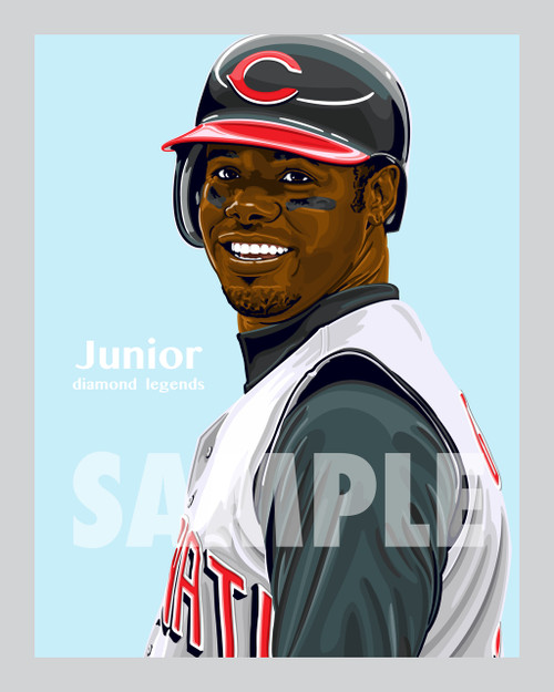 Digital Illustration of Ken Griffey Jr. – Hall of Famer and one of the All-Time great Diamond Legends of baseball!