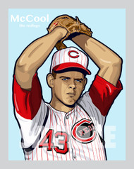 Digital illustration of one of the All-Time Cincinnati greats, pitcher Billy McCool!