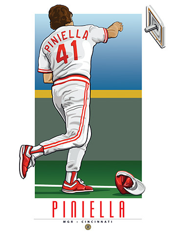 Digital Illustration of Sweet Lou Piniella in one of his most famous actions on the field!!