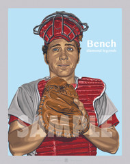 Digital Illustration of Hall of Famer and Cincinnati great, Johnny Bench in the 70's!!