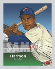 Digital illustration of one of Cincinnati's All-Time Reds Greats and was the first ever black player for Cincinnati, Outfielder Chuck Harmon!