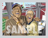 Digital illustration of two Legends of Cincinnati, Joe Nuxhall  and Hall of Famer Marty Brennaman!