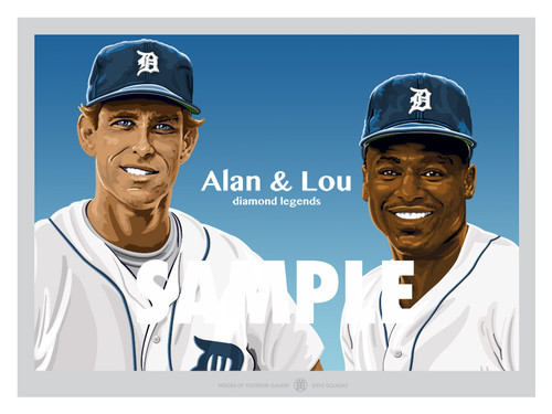 Digital Illustration of one of the All-Time Diamond Duo Legends of baseball, Hall of Famers and Detroit Greats Alan Trammell and Lou Whitaker!