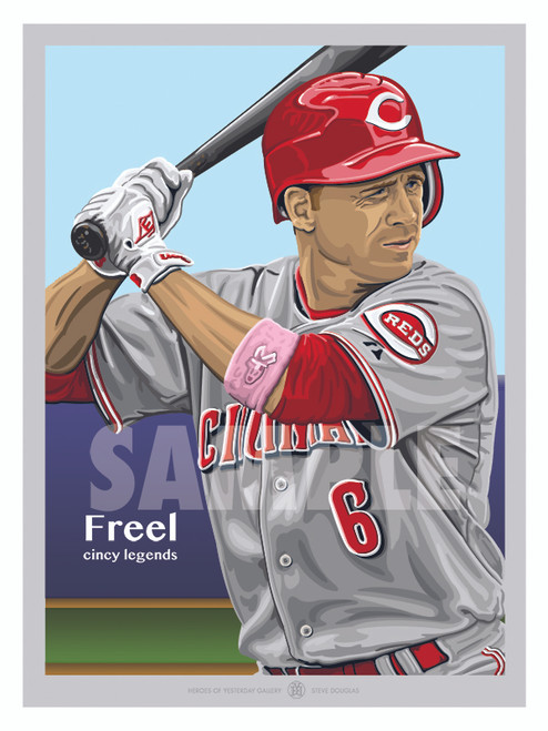 Digital Illustration of Cincinnati fan favorite Ryan Freel.