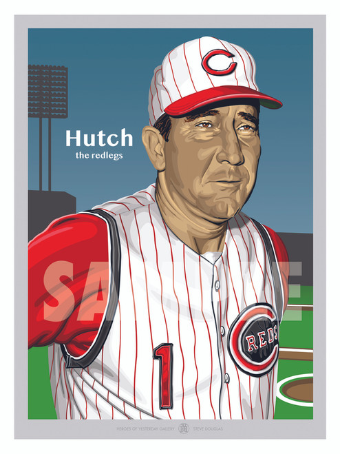 Digital Illustration of a Cincinnati fan favorite manager Fred Hutchinson.