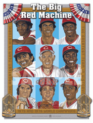 Illustration of one of baseball's best teams ever, the 1975 and 1976 World Champion Big Red Machine!