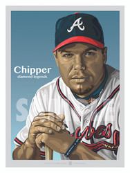 Illustration of one of the All-Time Atlanta Greats and Hall of Famer Chipper Jones!
