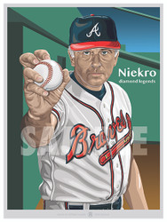 Illustration of one of the All-Time Atlanta Greats and Hall of Famer Phil Niekro.
