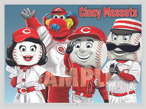 Illustration of the fun Cincinnati Mascots!