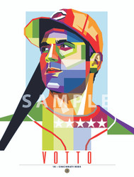 POP ART series of All-Star and Fan Favorite Cincinnati Great Joey Votto. 12” x 16” prints are numbered to only 100.