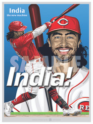 Duel action illustration of Cincinnati's rookie sensation and fan favorite Johnathan India!