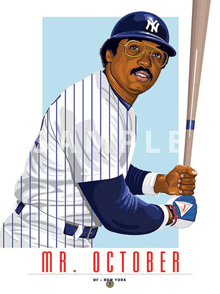 Illustration of one of Baseball's All-Time Greats and Hall of Famer Mr. October Reggie Jackson.

