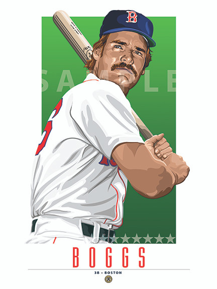 Illustration of one of  Baseball's All-Time Greats and Hall of Famer Wade Boggs.

