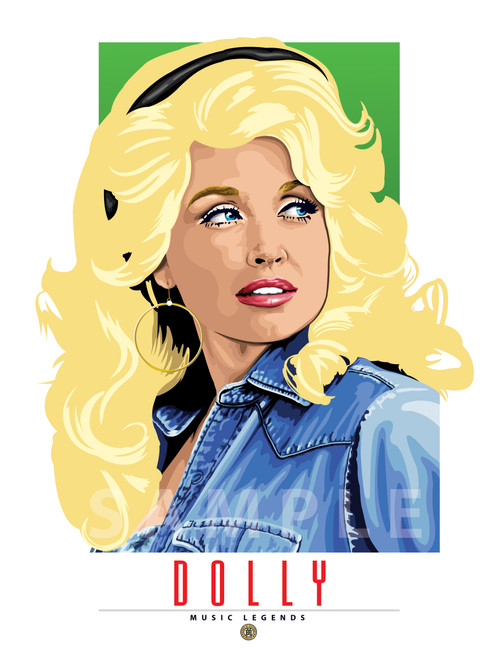 Beautiful illustration of one of Country Music's All-Time Favorites Dolly Parton.
