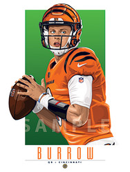 Illustration of Cincinnati's new sensation and fan favorite Joe Burrow!
