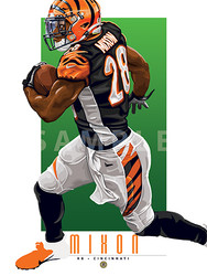 Illustration of Cincinnati sensation and fan favorite Joe Mixon!