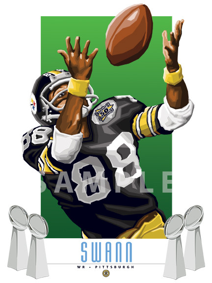 Digital Illustration of Hall of Famer and four time Super Bowl Champion Lynn Swann.