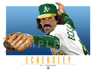 Digital Illustration of Hall of Famer and one of the best closers ever Dennis Eckersley.