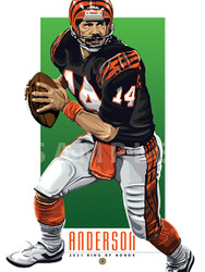 Digital Illustration of Cincinnati great quarterback and all-time fan favorite Ken Anderson.