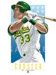Digital Illustration of one of the "Bash Brothers" and all-time fan favorite Jose Canseco.